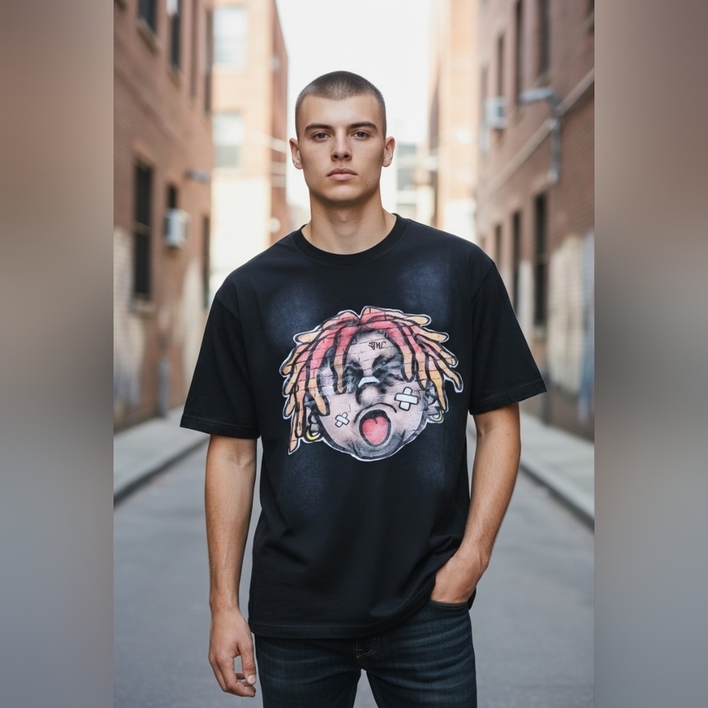 ROMWE Black T-Shirt Men's XL